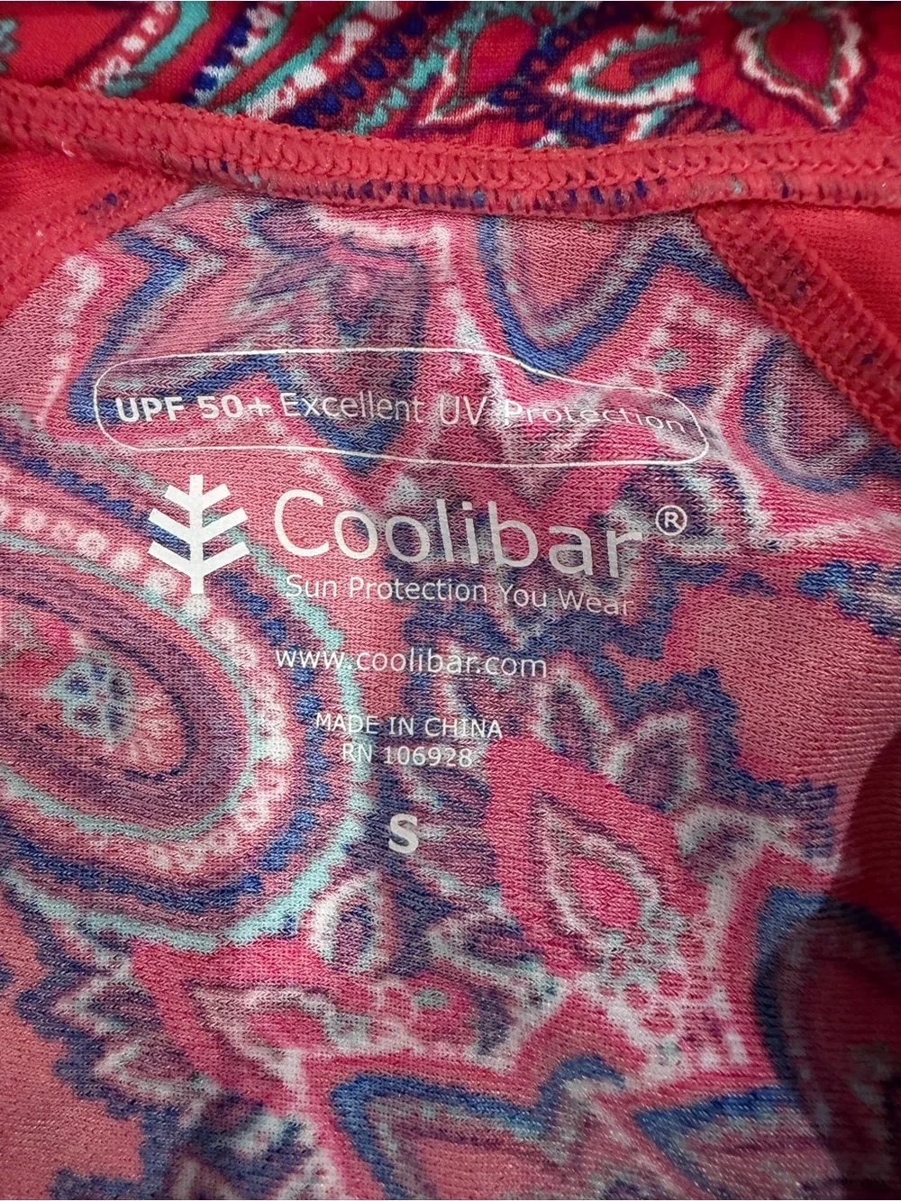 Coolibar Pink Paisley Long-Sleeve Zip Sun Shirt - Picture 3 of 3